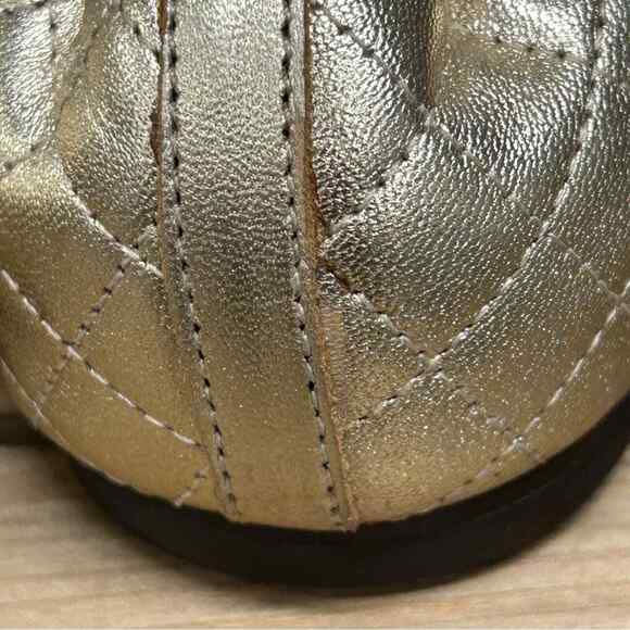 Lilly Pulitzer Quilted Just Another Ballet Ballerina Gold Knot Shoes Flats Sz 7 - Picture 8 of 10